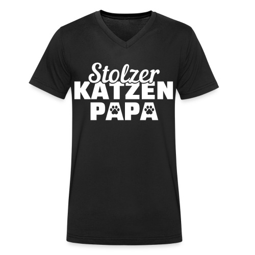 Stolzer Katzen Papa Katze Geschenk - Männer Bio-T-Shirt mit V-Ausschnitt von Stanley & Stella