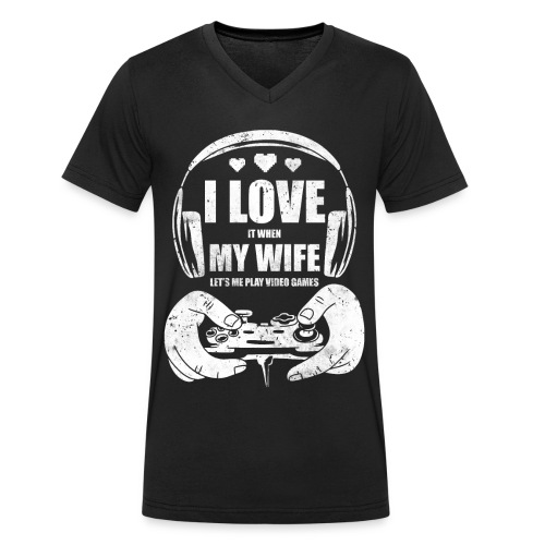 Ich liebe meine Frau Gamer Gaming - Stanley/Stella Männer Bio-T-Shirt mit V-Ausschnitt