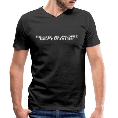 Holster die waldfee Schrift weiss - Stanley/Stella Männer Bio-T-Shirt mit V-Ausschnitt