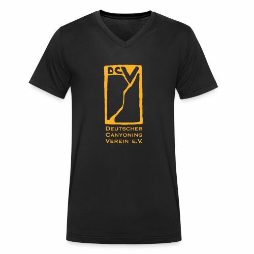 DCV T-Shirt Gruendungslogo Goldgelb und Schrift - Männer Bio-T-Shirt mit V-Ausschnitt von Stanley & Stella
