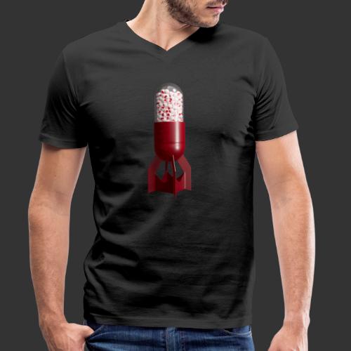Bomba miłości - Ekologiczna koszulka męska z dekoltem w serek Stanley & Stella