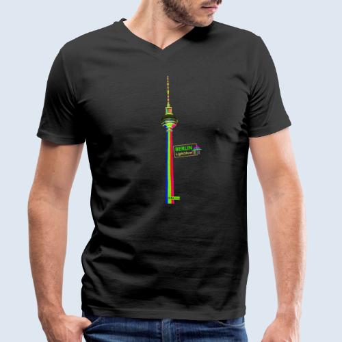 Fernsehturm Berlin m/w PopArt icke.shop - Männer Bio-T-Shirt mit V-Ausschnitt von Stanley & Stella