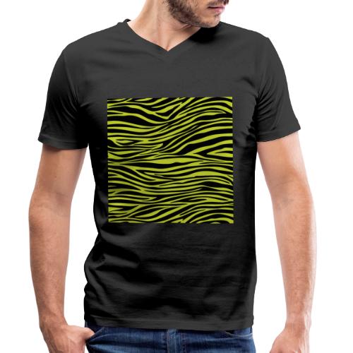 Zebra Print LIME - Camiseta ecológica con cuello de pico para hombre de Stanley/Stella