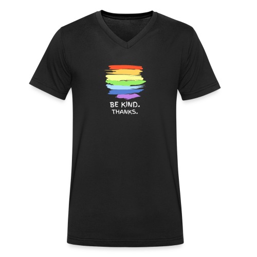 Be Kind Thanks Gay Pride - Männer Bio-T-Shirt mit V-Ausschnitt von Stanley & Stella