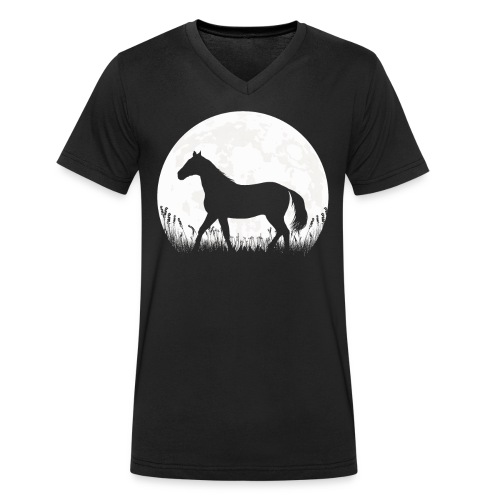 Pferd Mond Schlafshirt Geschenk - Männer Bio-T-Shirt mit V-Ausschnitt von Stanley & Stella