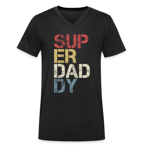 Super Daddy Vatertag Papa Geschenk - Männer Bio-T-Shirt mit V-Ausschnitt von Stanley & Stella