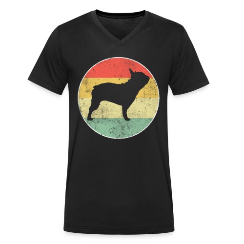 Französische Bulldogge Hund Retro - Männer Bio-T-Shirt mit V-Ausschnitt von Stanley & Stella