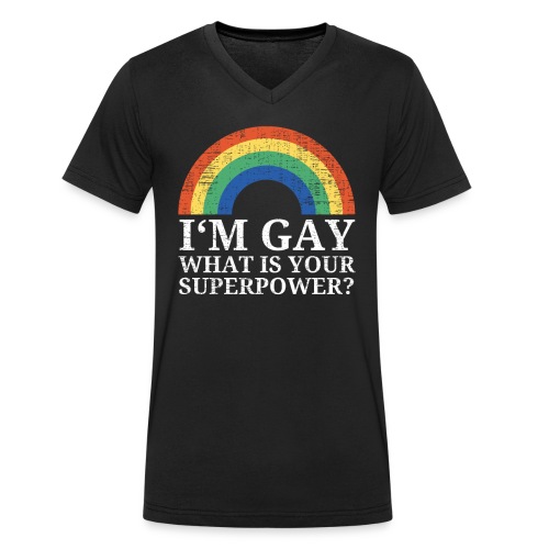 I'm Gay What is your superpower Rainbow - Männer Bio-T-Shirt mit V-Ausschnitt von Stanley & Stella