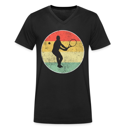 Tennis Tennisspieler Retro - Männer Bio-T-Shirt mit V-Ausschnitt von Stanley & Stella