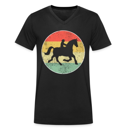 Pferd Reiten Reiter Retro Reitsport - Stanley/Stella Männer Bio-T-Shirt mit V-Ausschnitt