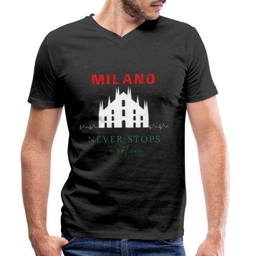MILAN NEVER STOPS T-SHIRT - Men's Organic V-Neck T-Shirt by Stanley & Stella