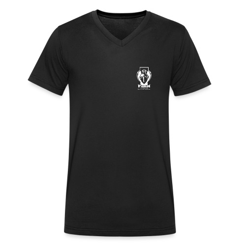 fark_logo_outline_white - Männer Bio-T-Shirt mit V-Ausschnitt von Stanley & Stella