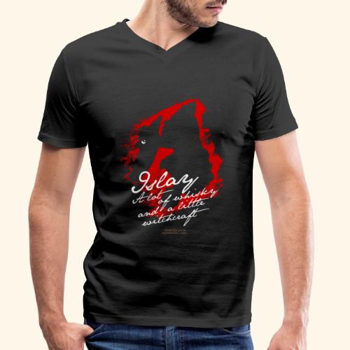 Whisky T-Shirt Islay Hexe rot - Stanley/Stella Männer Bio-T-Shirt mit V-Ausschnitt