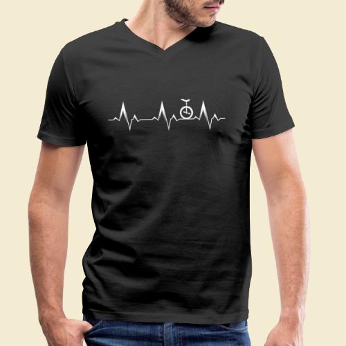 Einrad | Unicycling | Heart Monitor Downhill White - Stanley/Stella Männer Bio-T-Shirt mit V-Ausschnitt