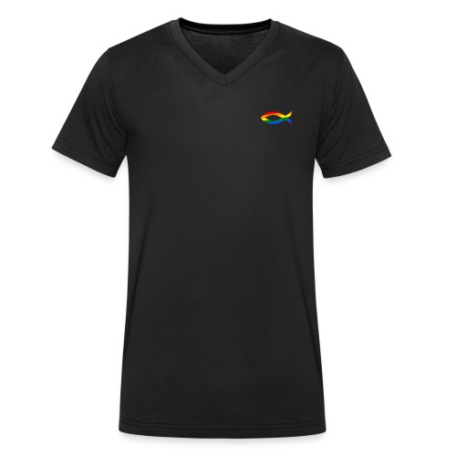 Ichthys - Regenbogenfisch - Stanley/Stella Männer Bio-T-Shirt mit V-Ausschnitt