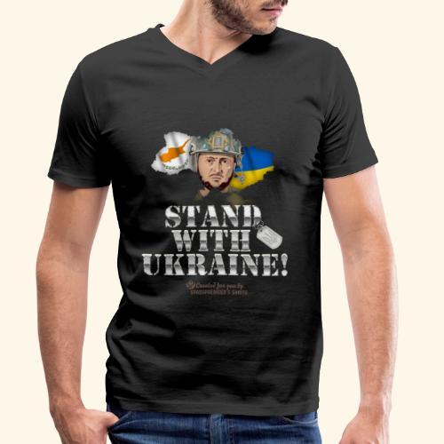 Ukraine Zypern Fahnen Wolodymyr Selenskyj - Stanley/Stella Männer Bio-T-Shirt mit V-Ausschnitt
