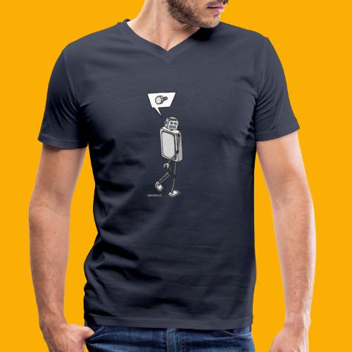 Dat Robot: Nerd Flirt Men - Stanley/Stella Mannen bio-T-shirt met V-hals