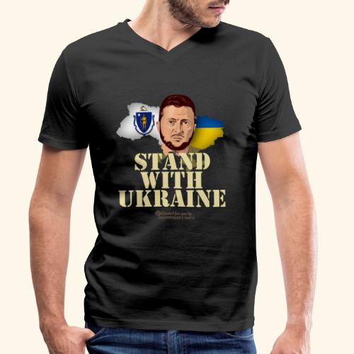 Ukraine Massachusetts Selenskyj T-Shirt Design - Männer Bio-T-Shirt mit V-Ausschnitt von Stanley & Stella