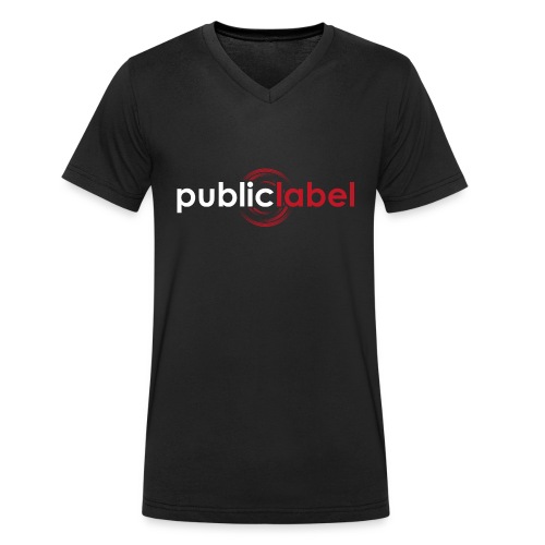 Public Label auf schwarz - Stanley/Stella Männer Bio-T-Shirt mit V-Ausschnitt