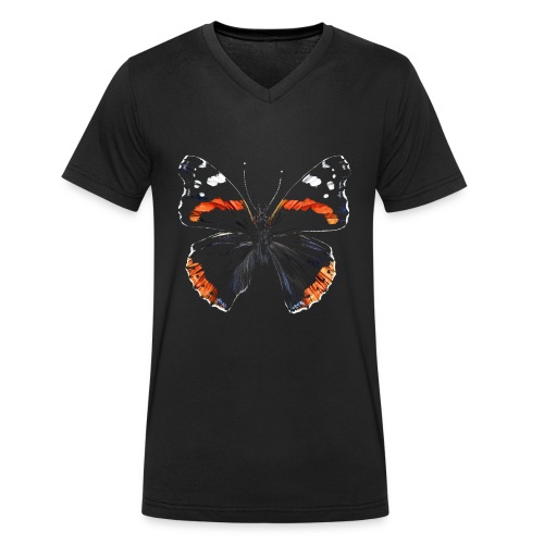 Schmetterling - Stanley/Stella Männer Bio-T-Shirt mit V-Ausschnitt