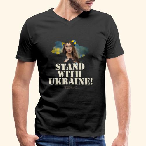 Ukraine Umriss junge Frau - Stanley/Stella Männer Bio-T-Shirt mit V-Ausschnitt