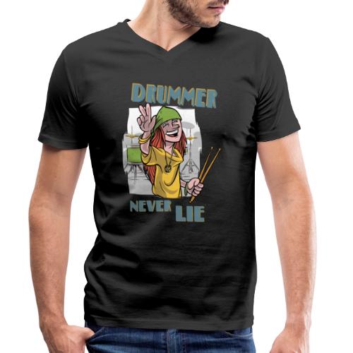 Drummer never lie Schlagzeug - Männer Bio-T-Shirt mit V-Ausschnitt von Stanley & Stella