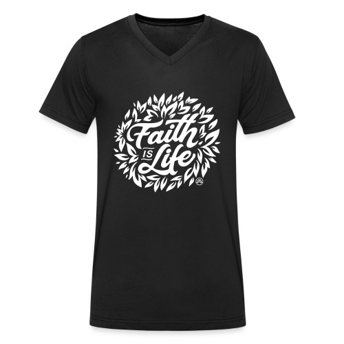 Faith is Life - Stanley/Stella Männer Bio-T-Shirt mit V-Ausschnitt