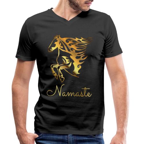 Namaste Horse On Fire - Stanley/Stella Männer Bio-T-Shirt mit V-Ausschnitt