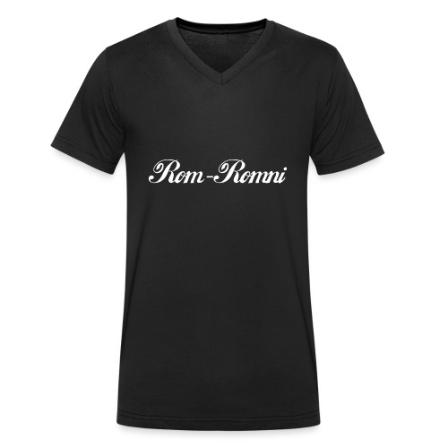 Rom-Romni -Weißer Schriftzug - Stanley/Stella Männer Bio-T-Shirt mit V-Ausschnitt