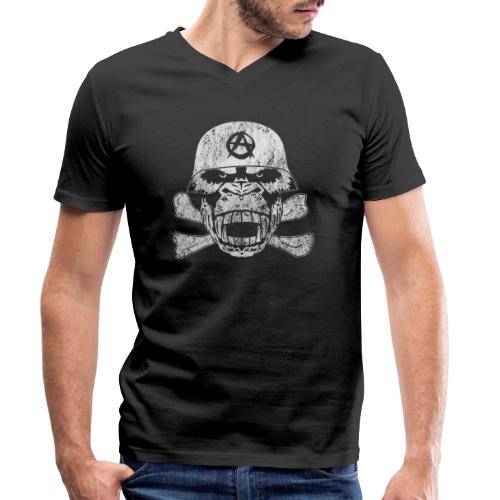 Gorilla-Skull Stahlhelm Anarchie - Männer Bio-T-Shirt mit V-Ausschnitt von Stanley & Stella
