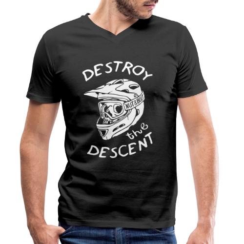 Destroy the Descent - Downhill Mountain Biking - Men's Organic V-Neck T-Shirt by Stanley & Stella