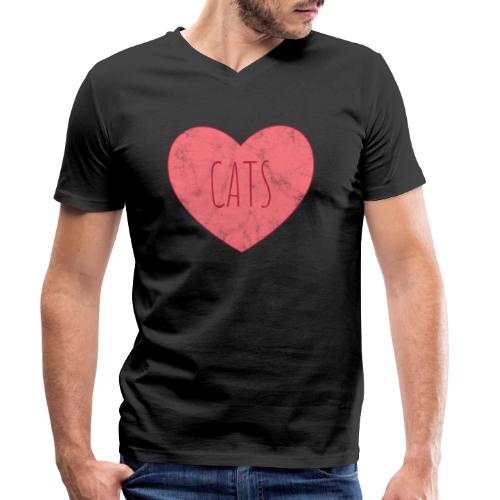 cats heart - T-shirt bio col V Stanley/Stella Homme