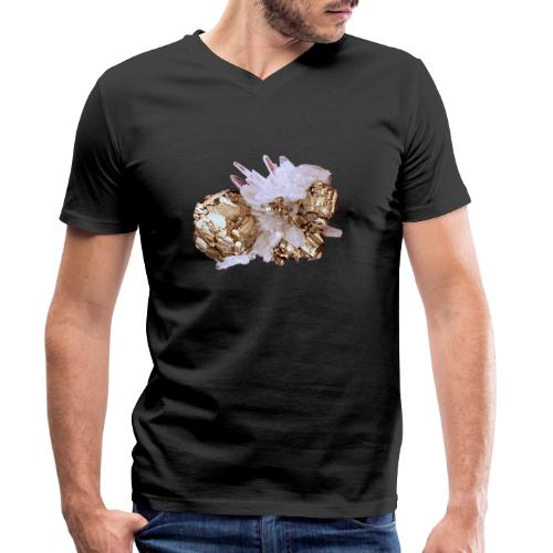 Pyrit Quarz Mineral Kristall Katzengold - Männer Bio-T-Shirt mit V-Ausschnitt von Stanley & Stella