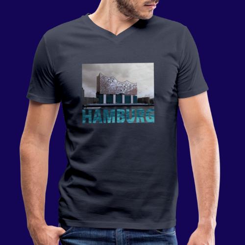 Elbphilharmonie | HAMBURG-Typo| Künstlermotiv - Männer Bio-T-Shirt mit V-Ausschnitt von Stanley & Stella