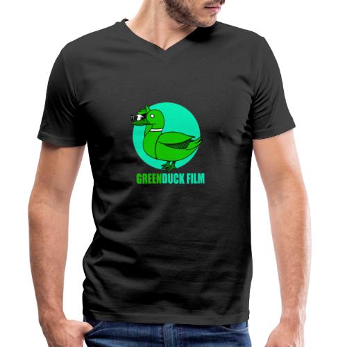 Greenduck Film Turkis blue sun Logo - Stanley/Stella økologisk herre-T-shirt med V-udskæring
