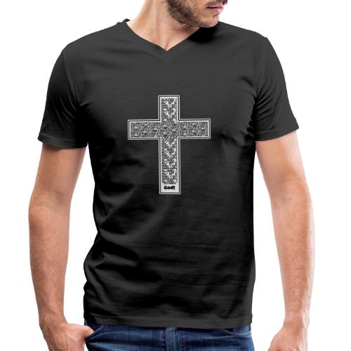 Jesus cross. I'm no longer a slave to fear. - Men's Organic V-Neck T-Shirt by Stanley & Stella