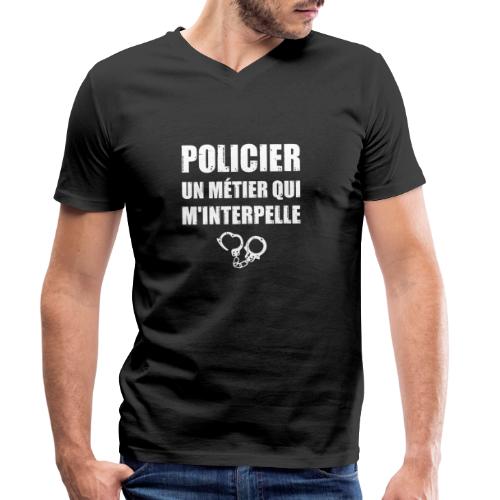 POLICIER, UN MÉTIER QUI M'INTERPELLE ! - T-shirt bio col V Stanley/Stella Homme