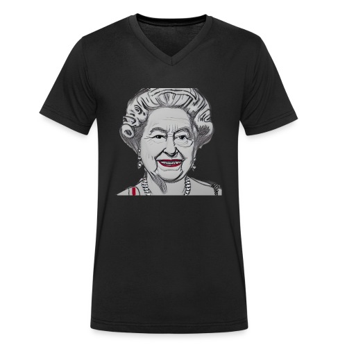 Queen Elizabeth II - Camiseta ecológica con cuello de pico para hombre de Stanley/Stella