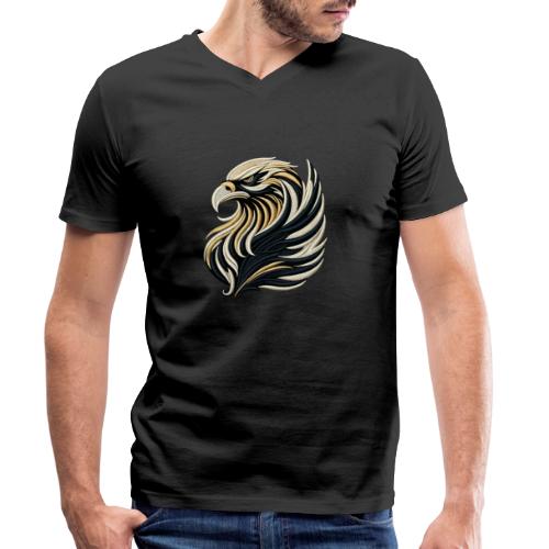 Majestic Embroidered Eagle Tee - Stanley/Stella Men's Organic V-Neck T-Shirt 
