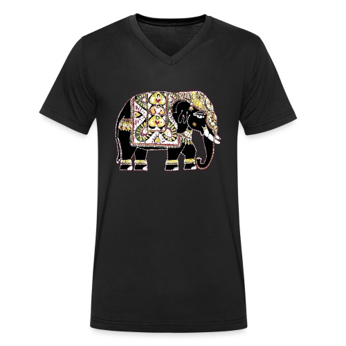 Indian elephant for luck - Men's Organic V-Neck T-Shirt by Stanley & Stella