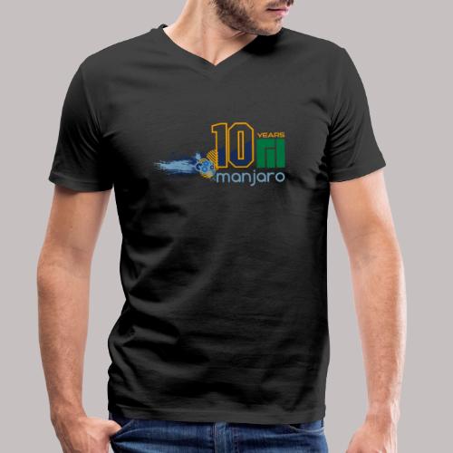 Manjaro 10 years splash colors - Men's Organic V-Neck T-Shirt by Stanley & Stella
