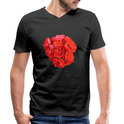 Rose rot Blume Sommer - Männer Bio-T-Shirt mit V-Ausschnitt von Stanley & Stella