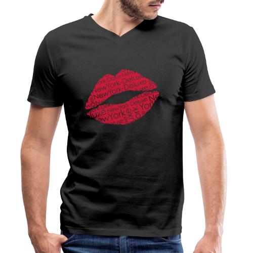 New York Deluxe Lippen Motiv - Stanley/Stella Männer Bio-T-Shirt mit V-Ausschnitt