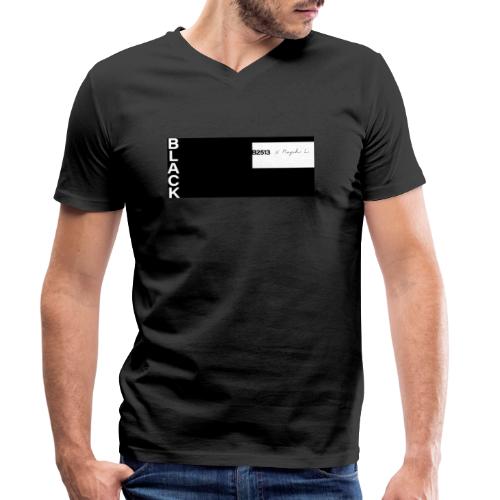 Modernes Weiß& Schwarz Design - Stanley/Stella Männer Bio-T-Shirt mit V-Ausschnitt