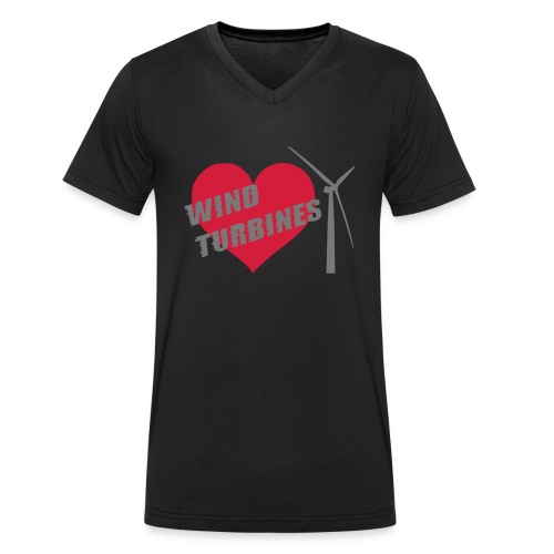 wind turbine grey - Men's Organic V-Neck T-Shirt by Stanley & Stella