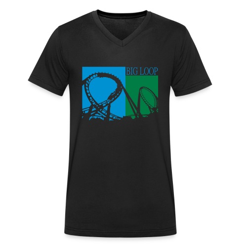 Big Loop Coaster Fan Logo - Männer Bio-T-Shirt mit V-Ausschnitt von Stanley & Stella