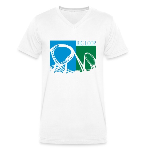 Big Loop Coaster Fan Logo - Männer Bio-T-Shirt mit V-Ausschnitt von Stanley & Stella
