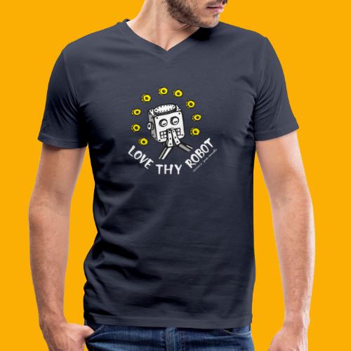 Dat Robot: Love Thy Robot Series Dark - Stanley/Stella Mannen bio-T-shirt met V-hals