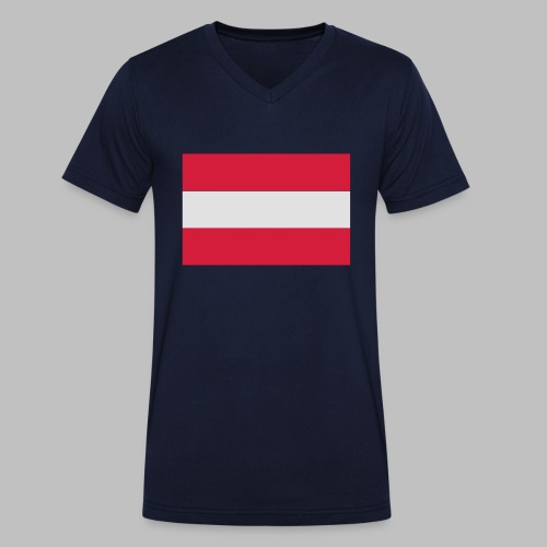 Österreichische Flagge, Vektor 2-farbig - Stanley/Stella Männer Bio-T-Shirt mit V-Ausschnitt