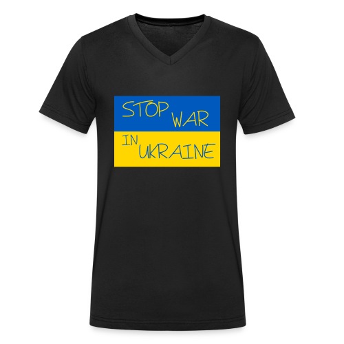 STOP WAR IN UKRAINE - T-shirt ecologica da uomo con scollo a V di Stanley & Stella